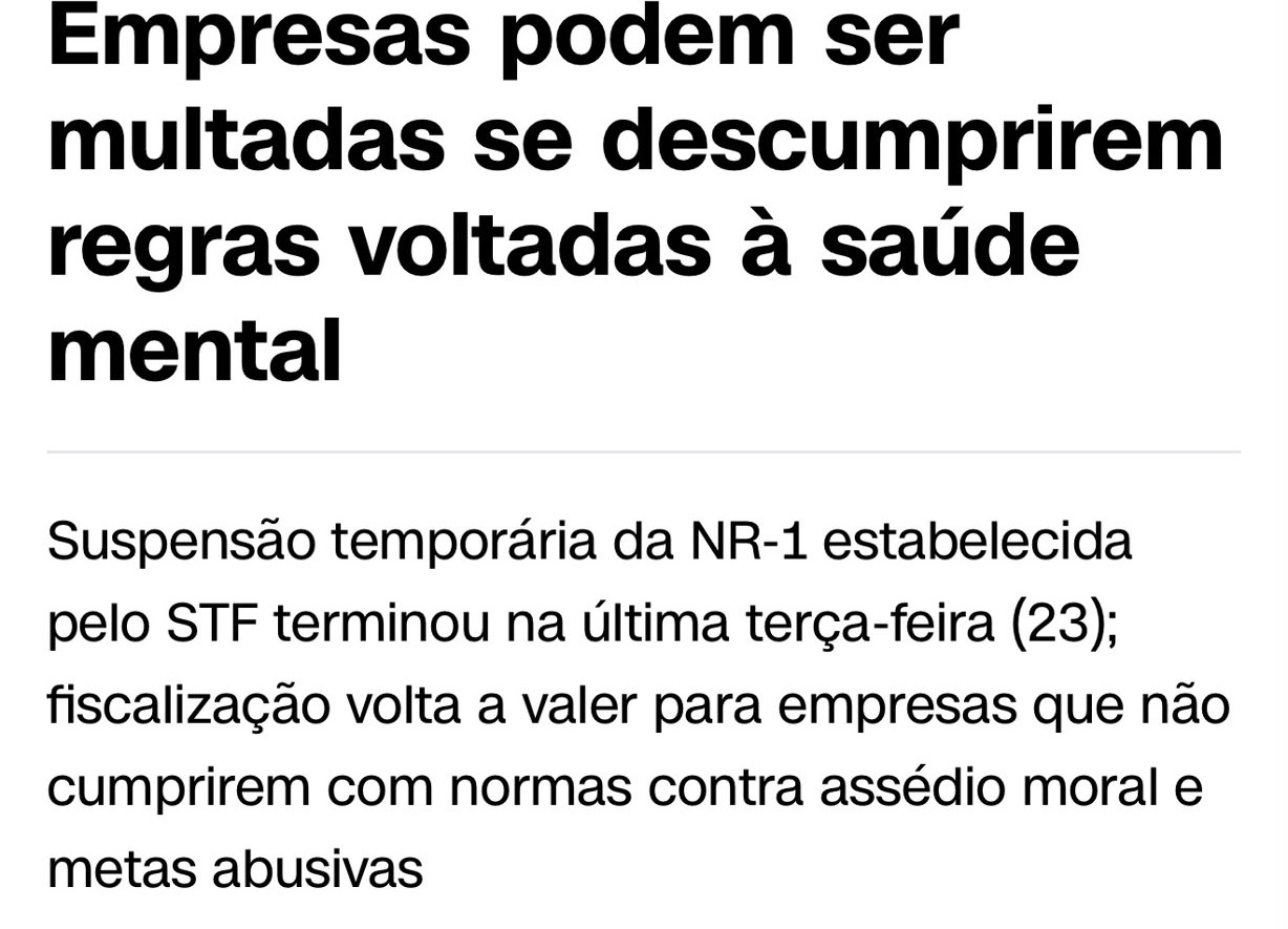 Recorte da publicação de CNN Brasil: Empresas podem ser multadas